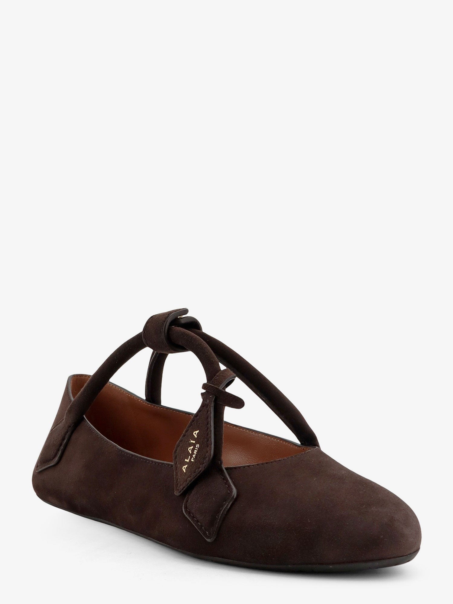 ALAÏA Women's Le Teckel Suede Ballet Flats Brown