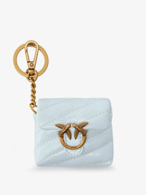 Pinko Women's Leather Airpods Case Blue