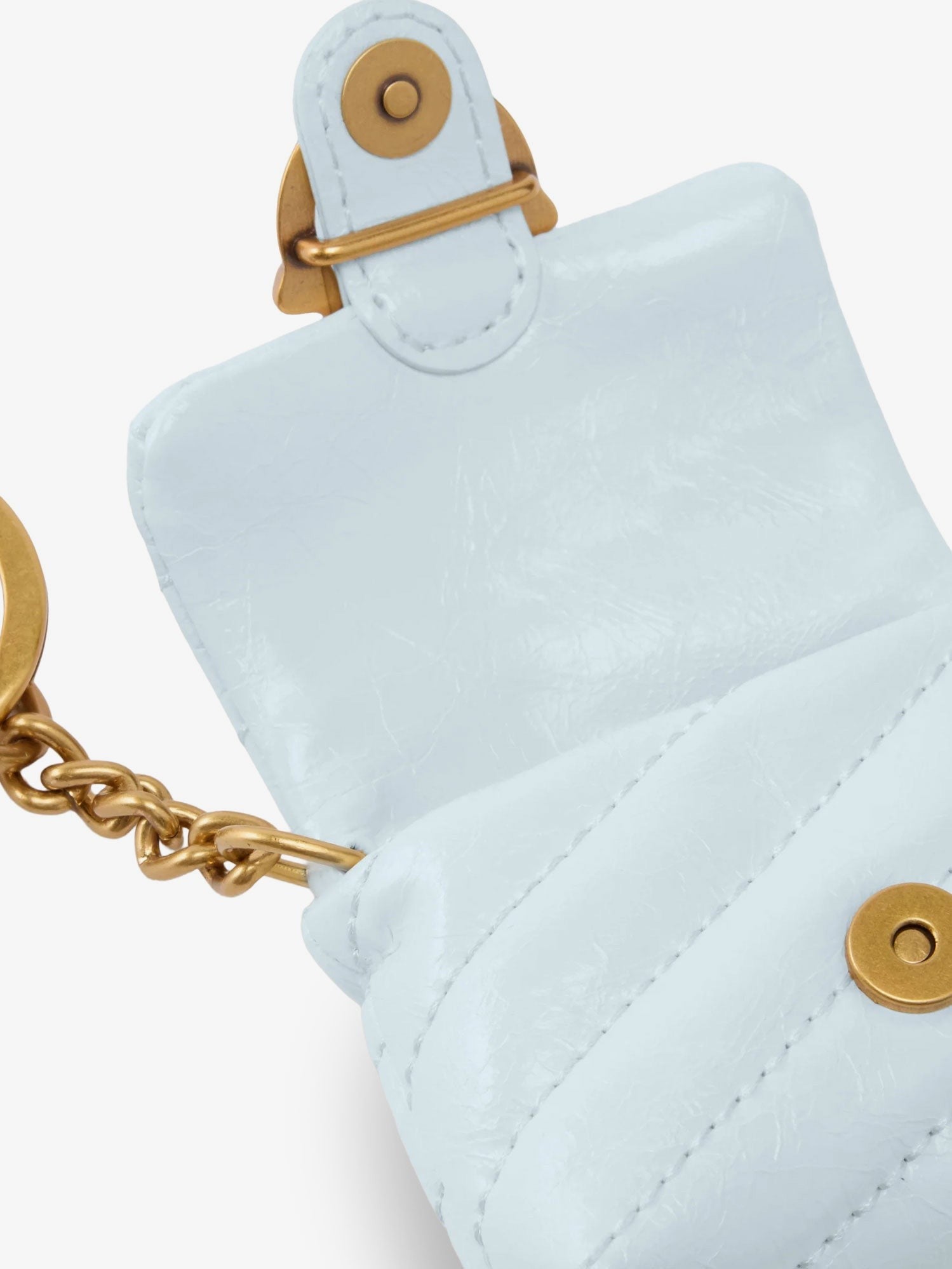 Pinko Women's Leather Airpods Case Blue