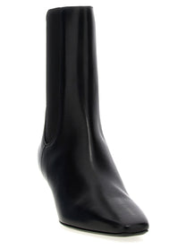 Toteme Leather Ankle Boots Black