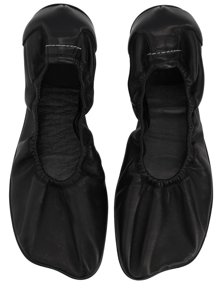 MM6 Maison Margiela Women's Leather Ballet Flats Black, view 5