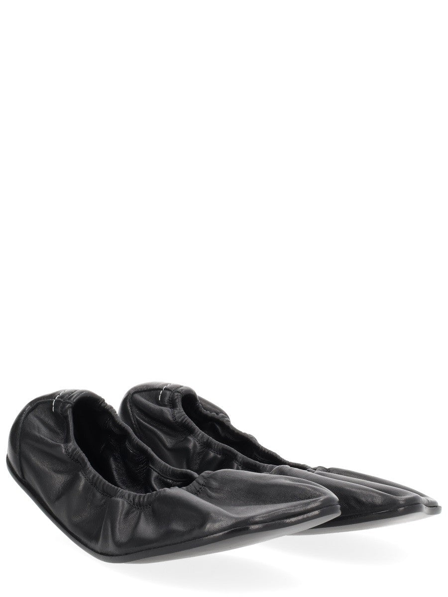 MM6 Maison Margiela Women's Leather Ballet Flats Black, view 2
