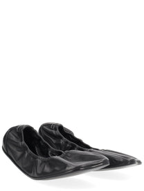 MM6 Maison Margiela Women's Leather Ballet Flats Black, view 2