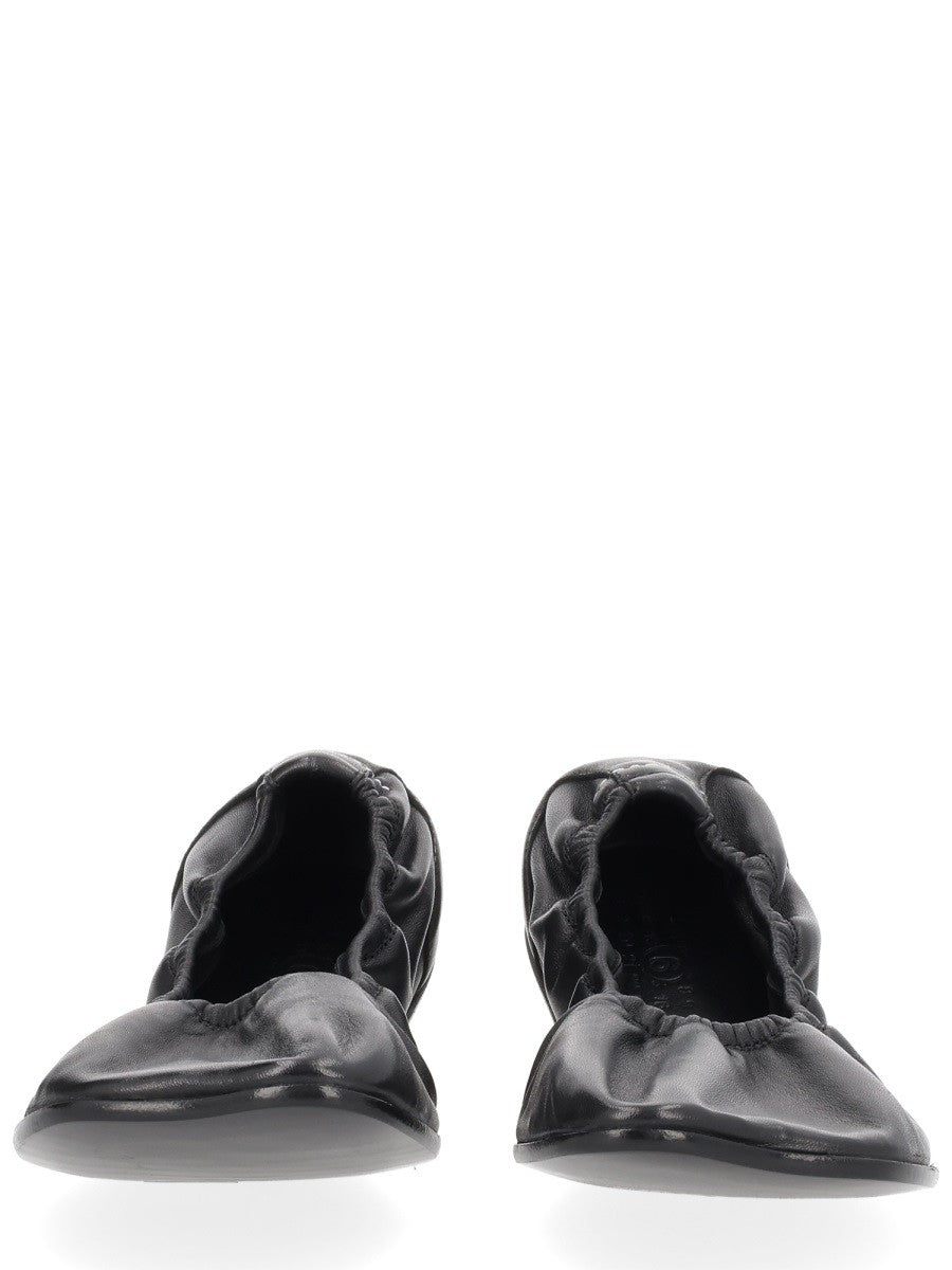 MM6 Maison Margiela Women's Leather Ballet Flats Black, view 3