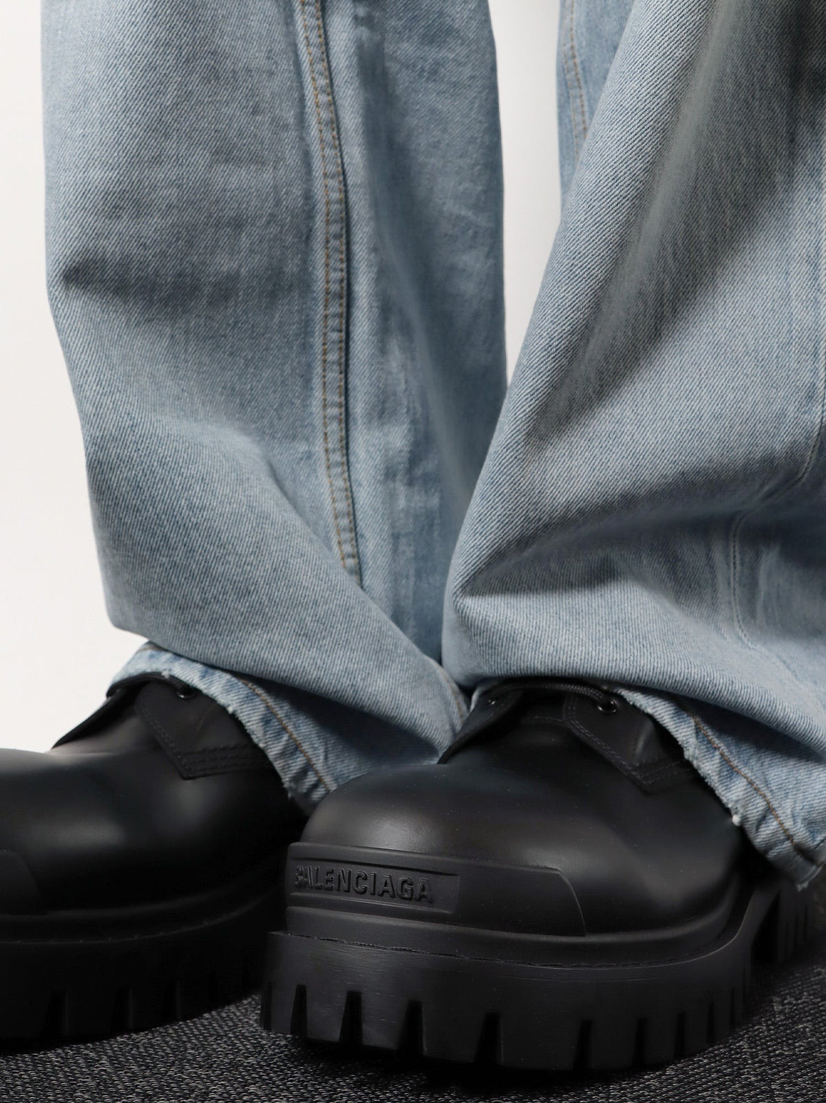 Balenciaga Men's Leather Boots Black