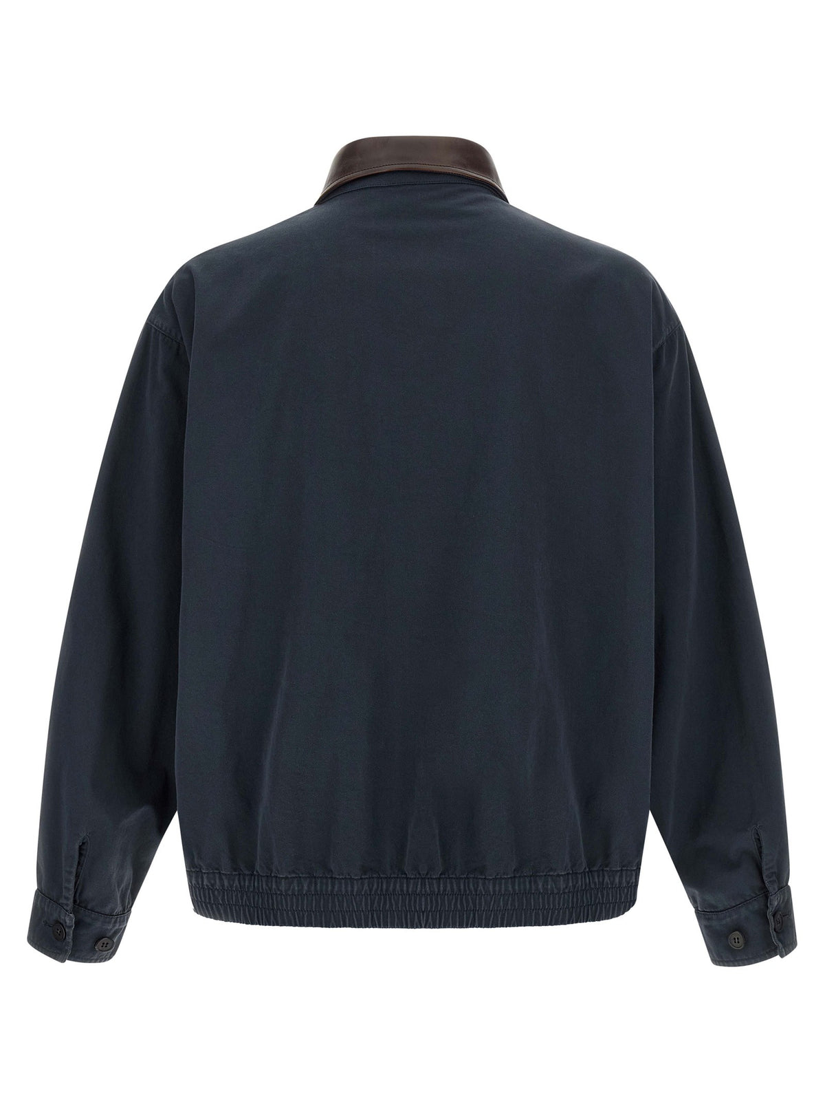PRADA Leather Collar Jacket Blue