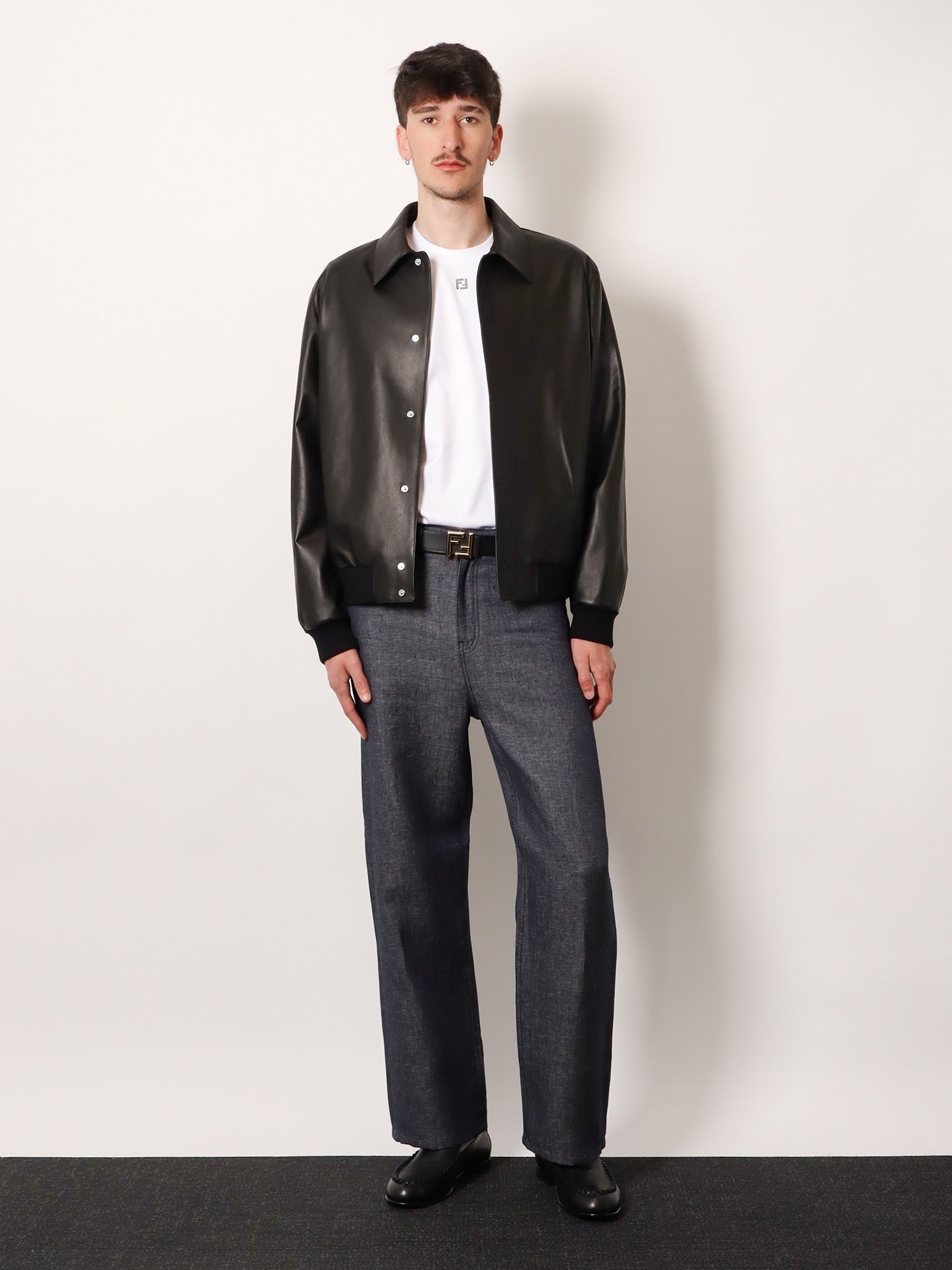 Fendi Men's Leather Blouson Black