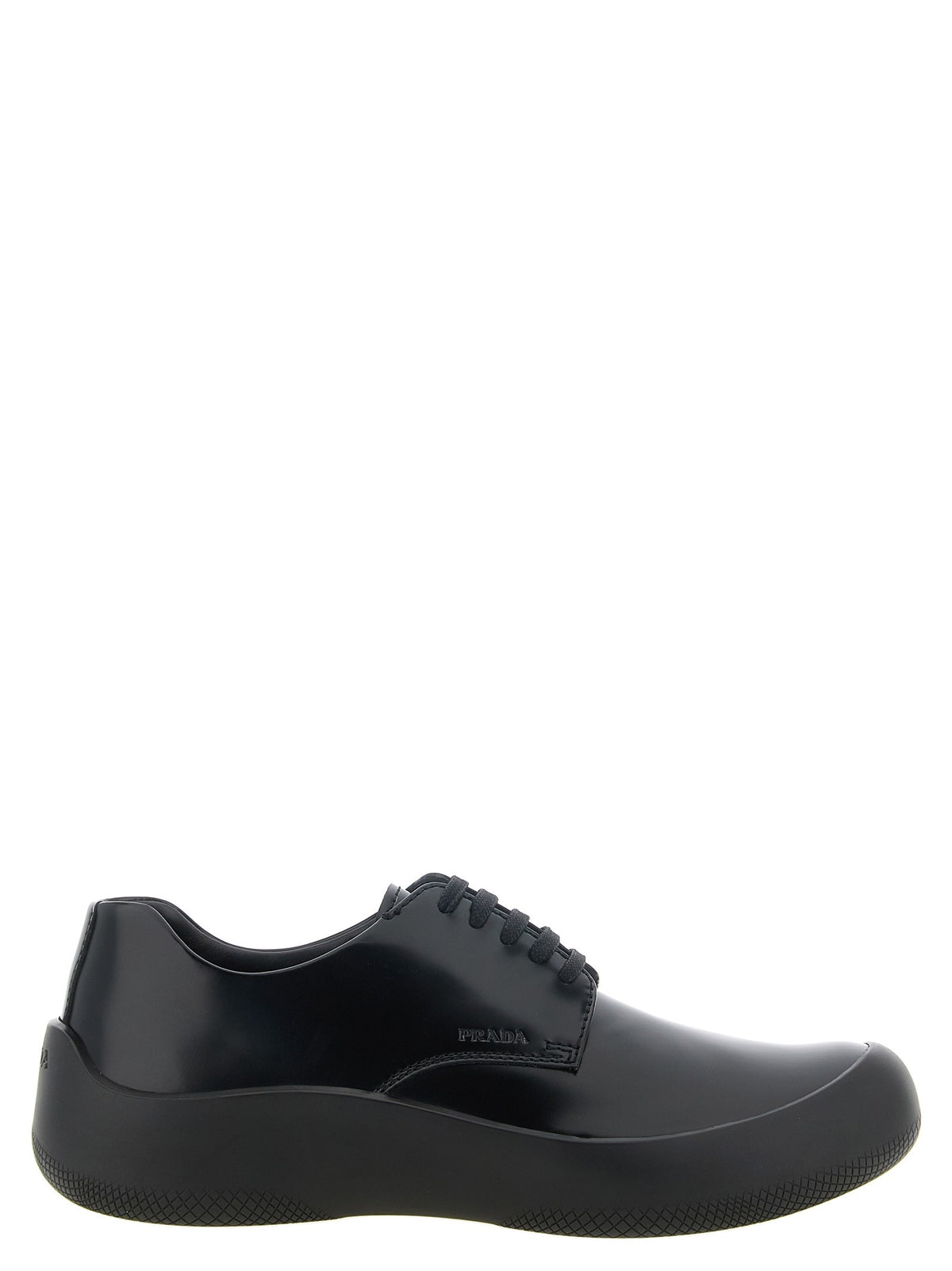 PRADA Leather Lace up Shoes Black