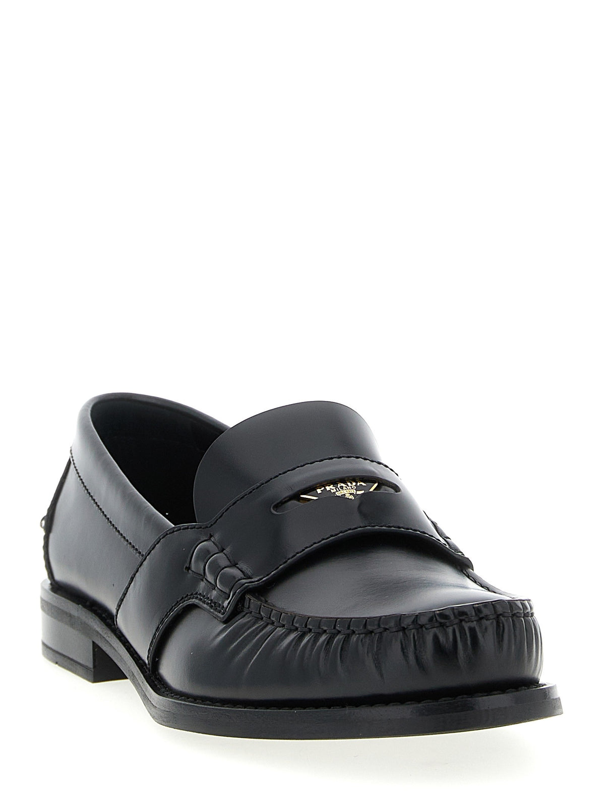 PRADA Leather Loafers Black