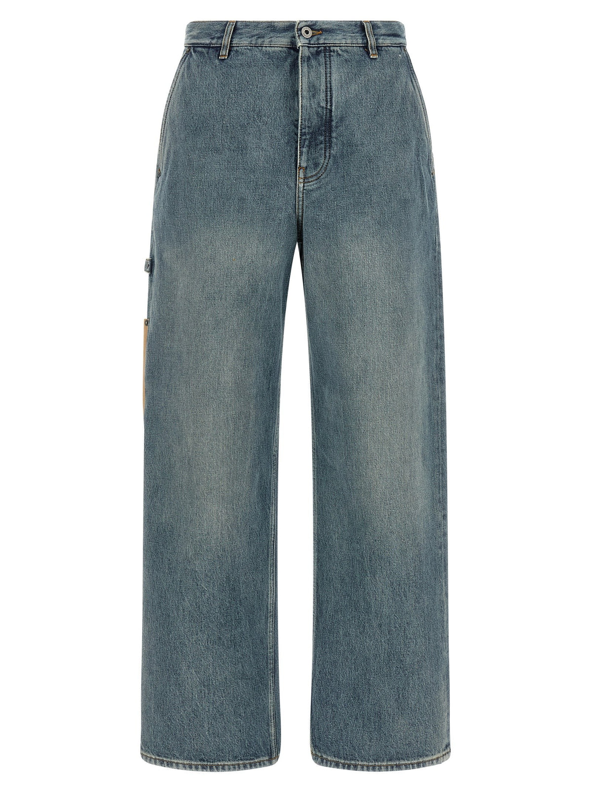 Loewe Leather Pocket Jeans Blue