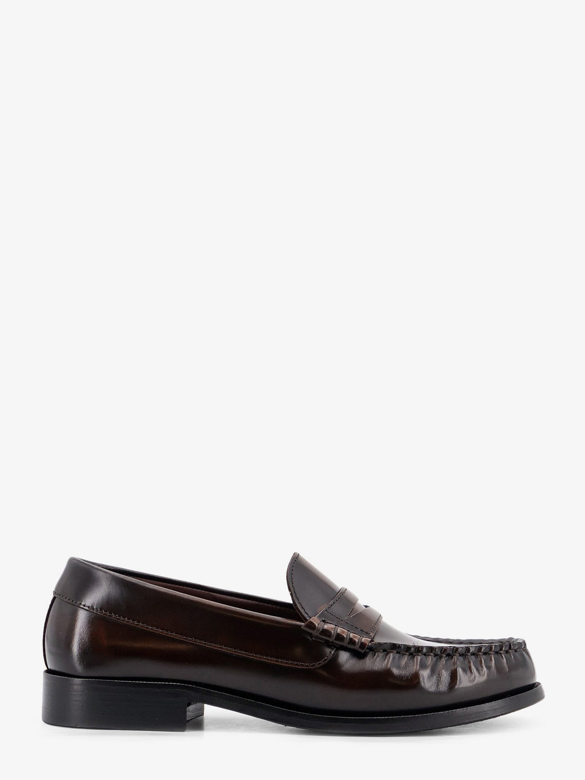 Alohas Women's Leather Rivet Loafers Brown