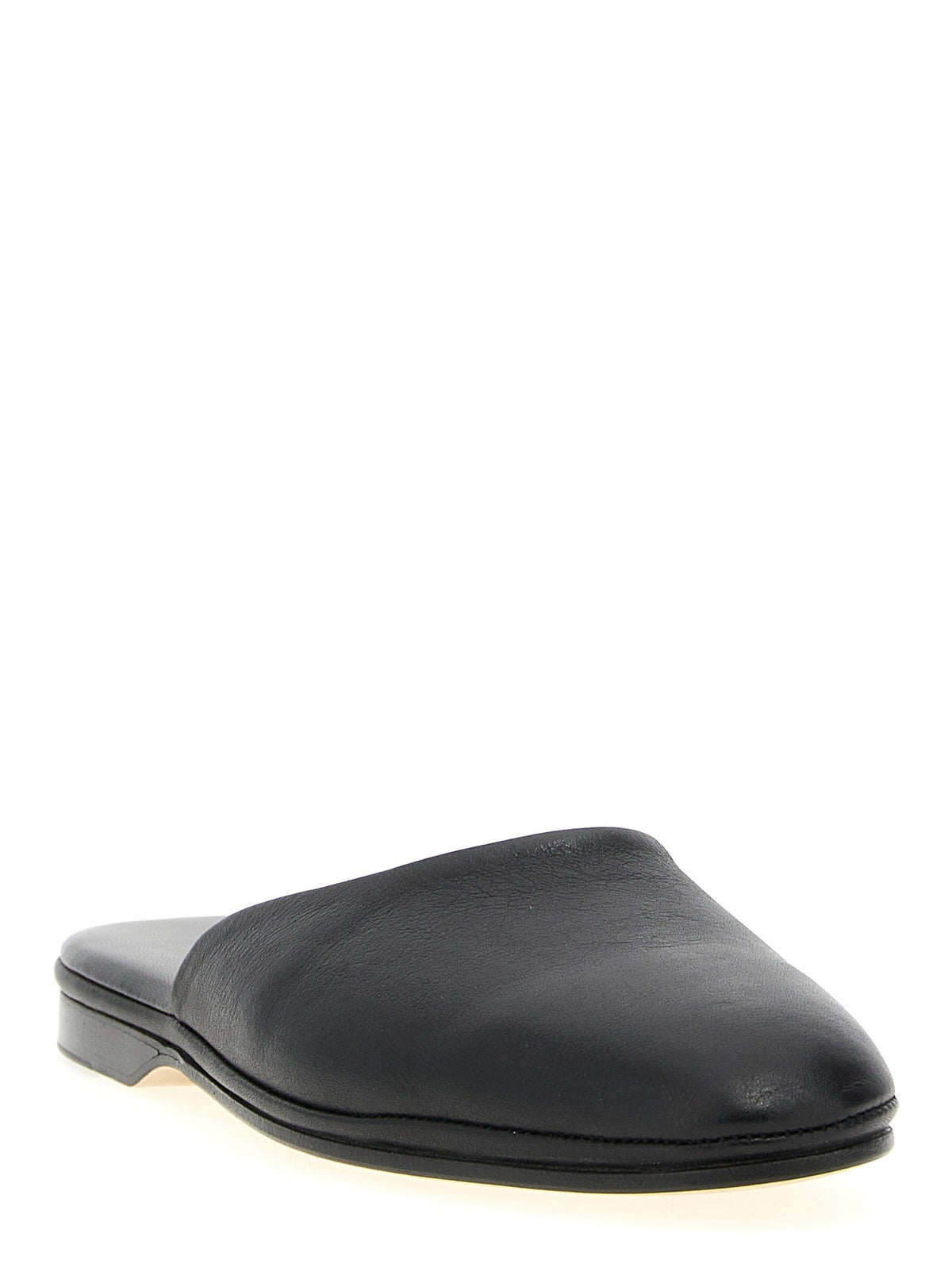 Brioni Leather Sabots Black
