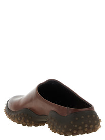 Miu Miu Leather Sabots Brown