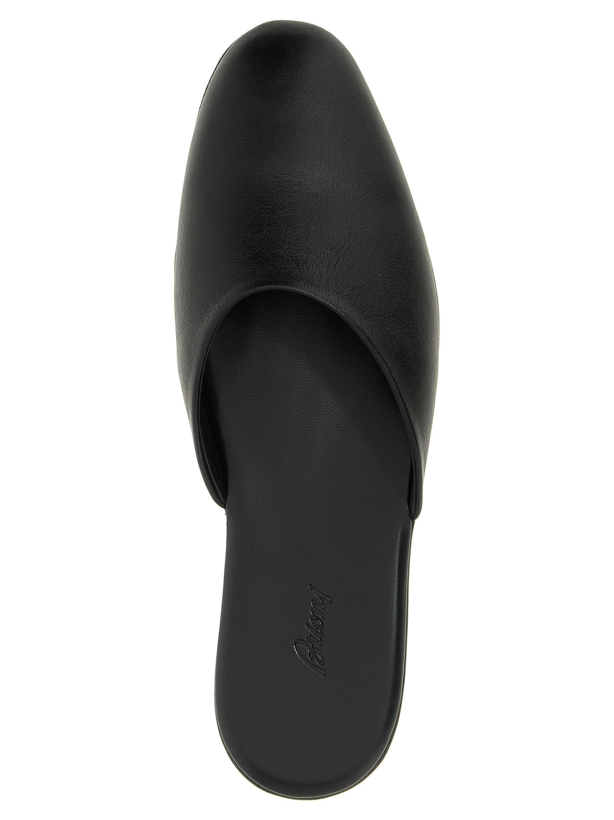 Brioni Leather Sabots Black