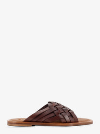Miu Miu Women's Waxed Leather Sandals Brown