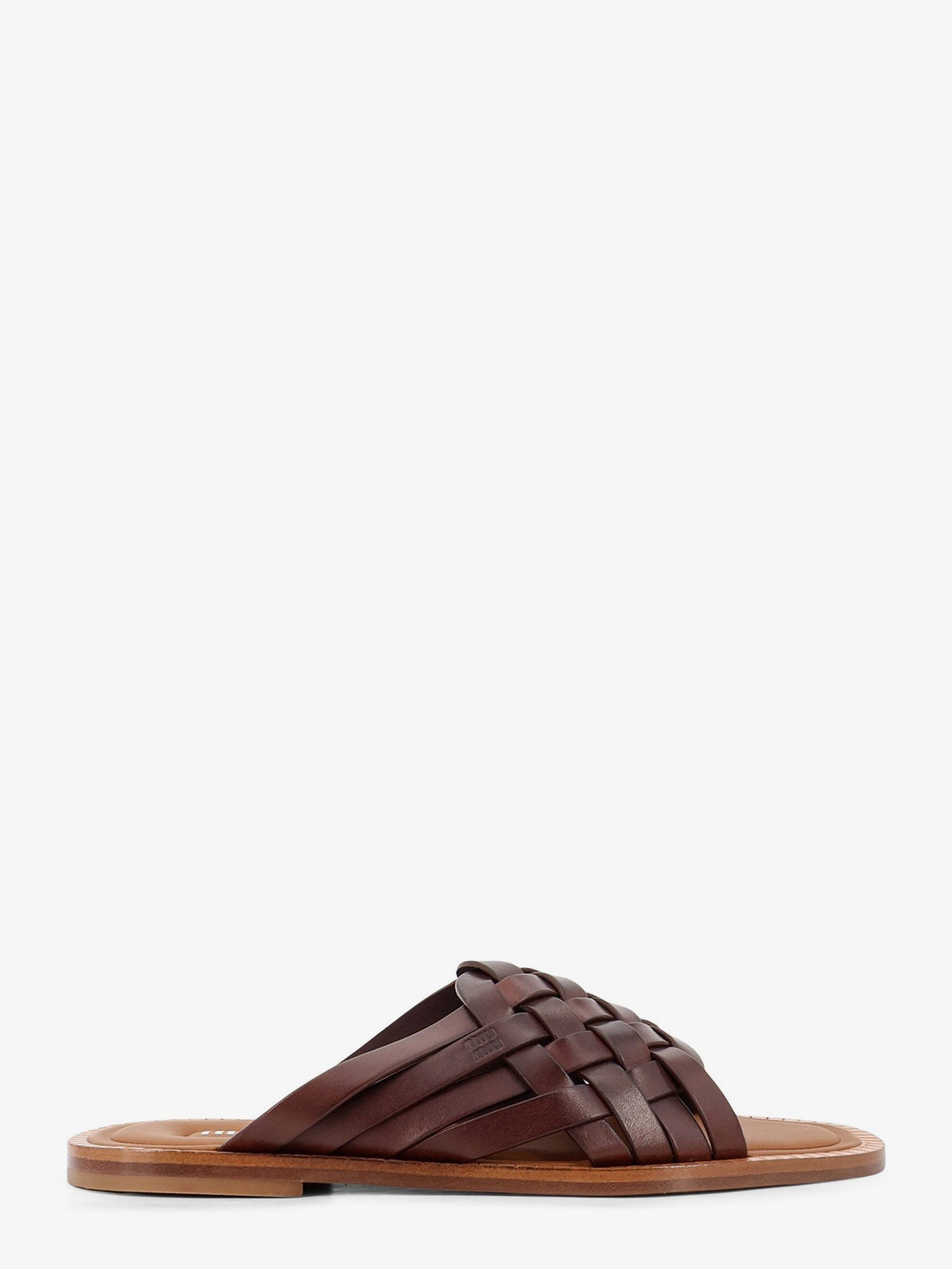 Miu Miu Women's Leather Sandals Brown