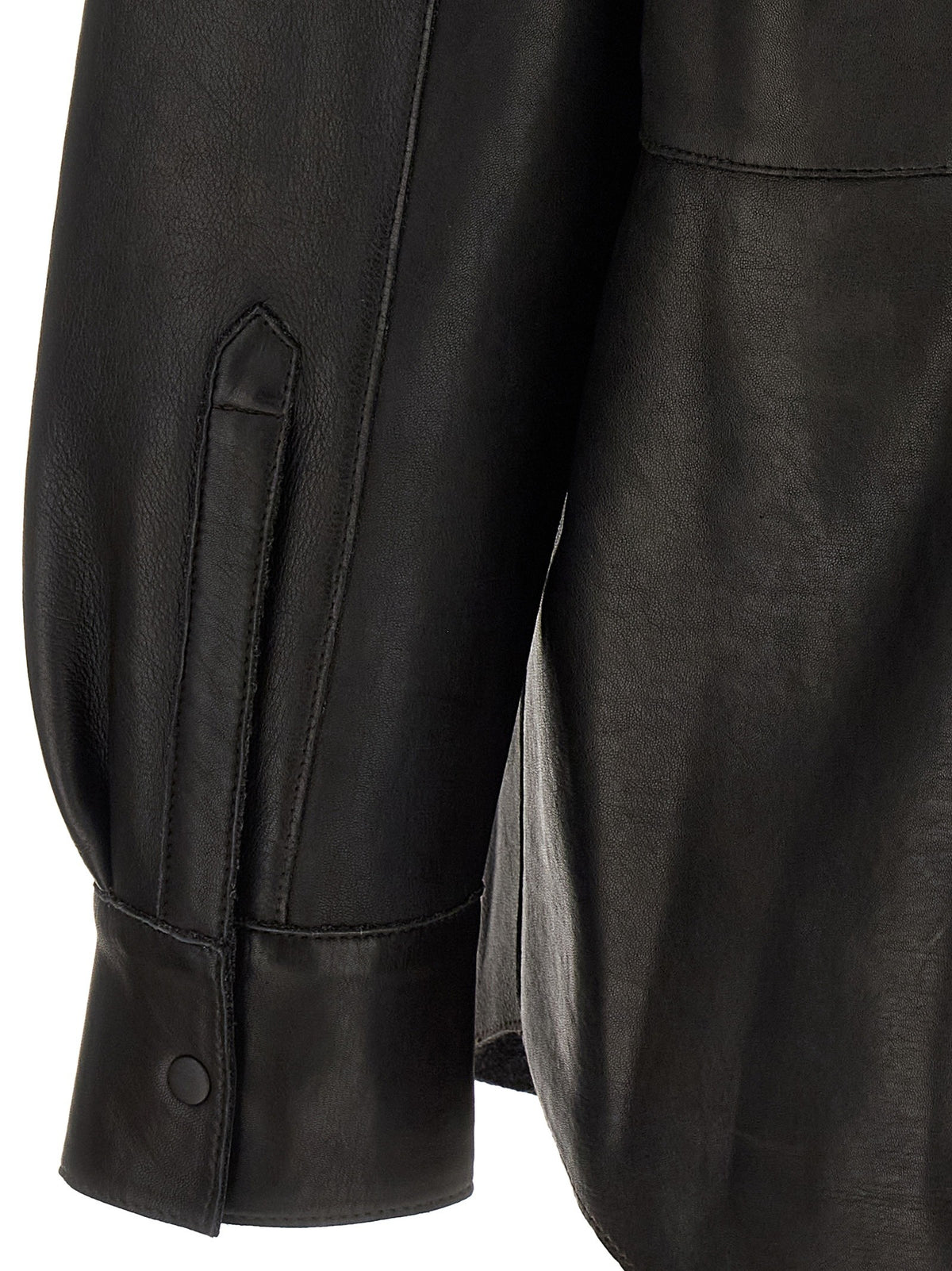 Parosh Leather Shirt Black