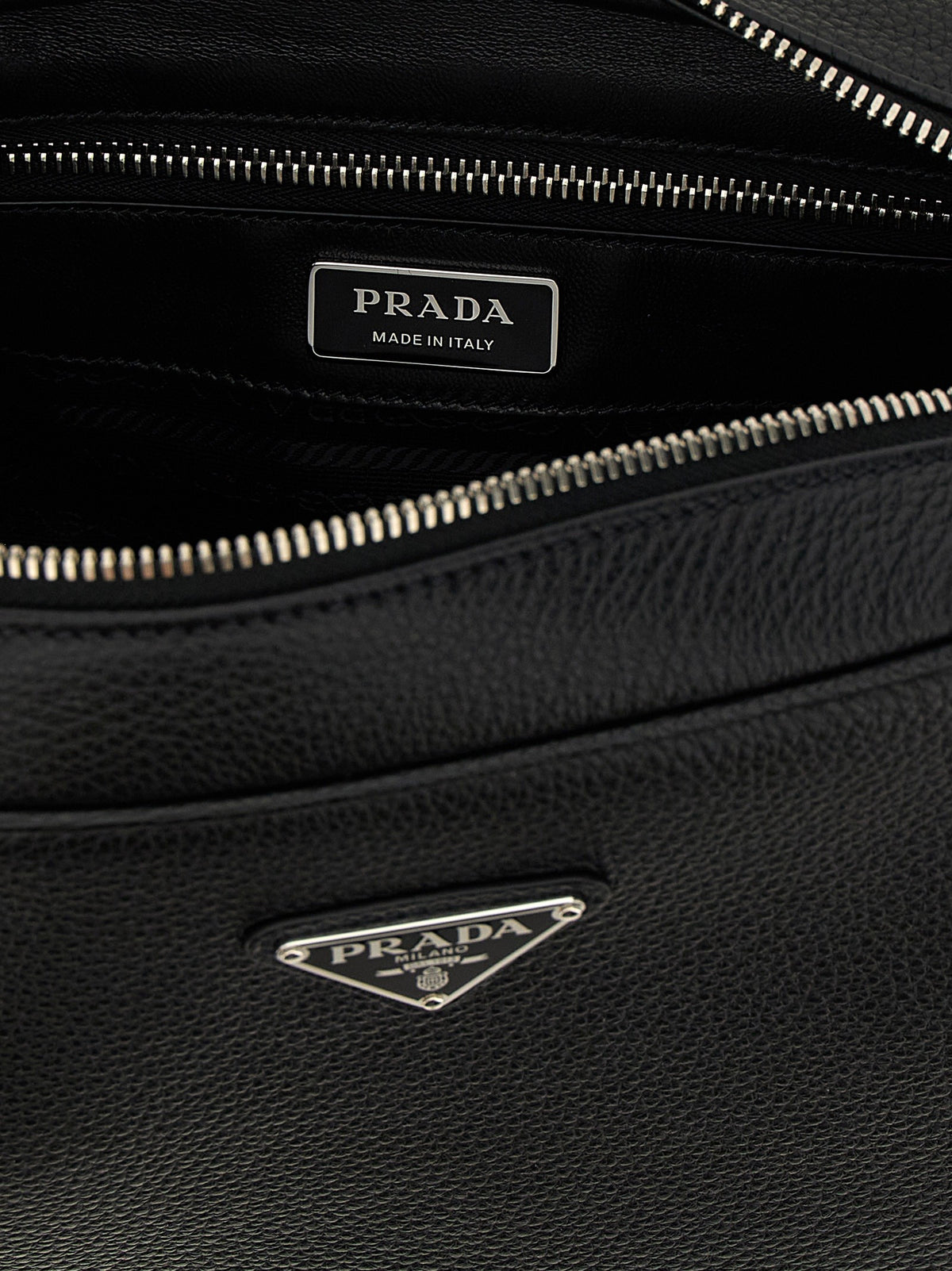 PRADA Leather Shoulder Strap Black