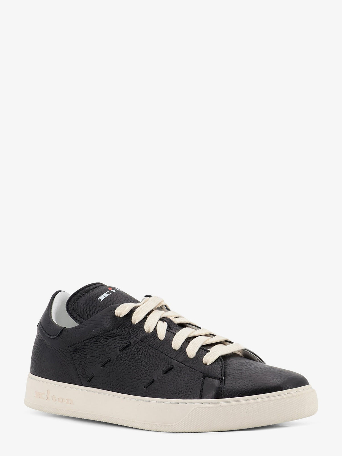 Kiton Men's Leather Sneakers Black, view 2