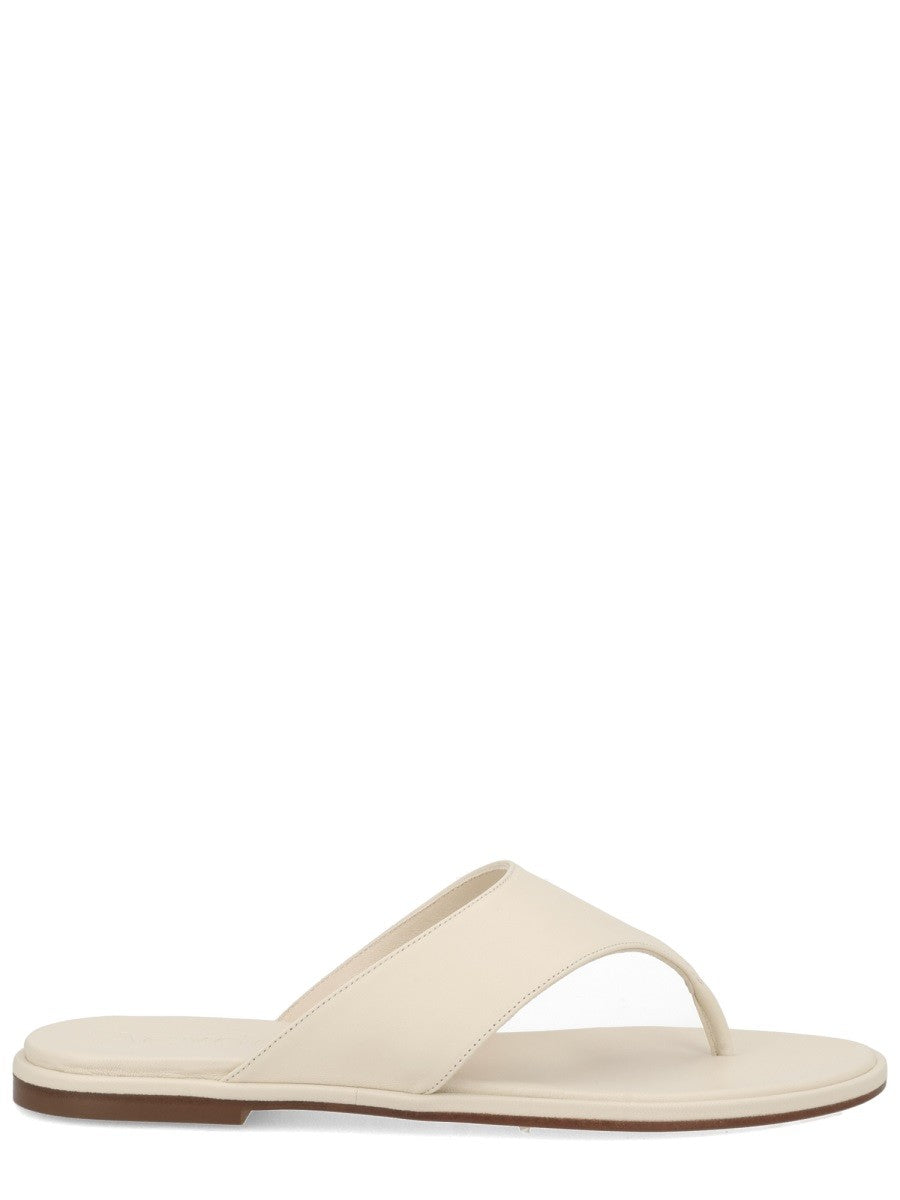 Aeyde Women's Leather Thong Sandal White