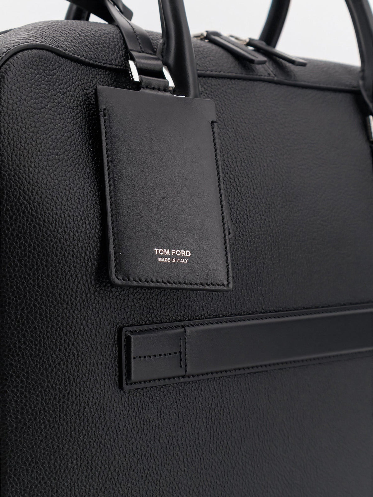 Tom Ford Men's Leather Work Bag Black