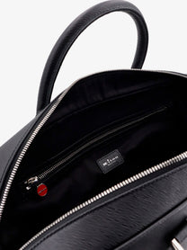 Kiton Men's Leather Work Bag Black