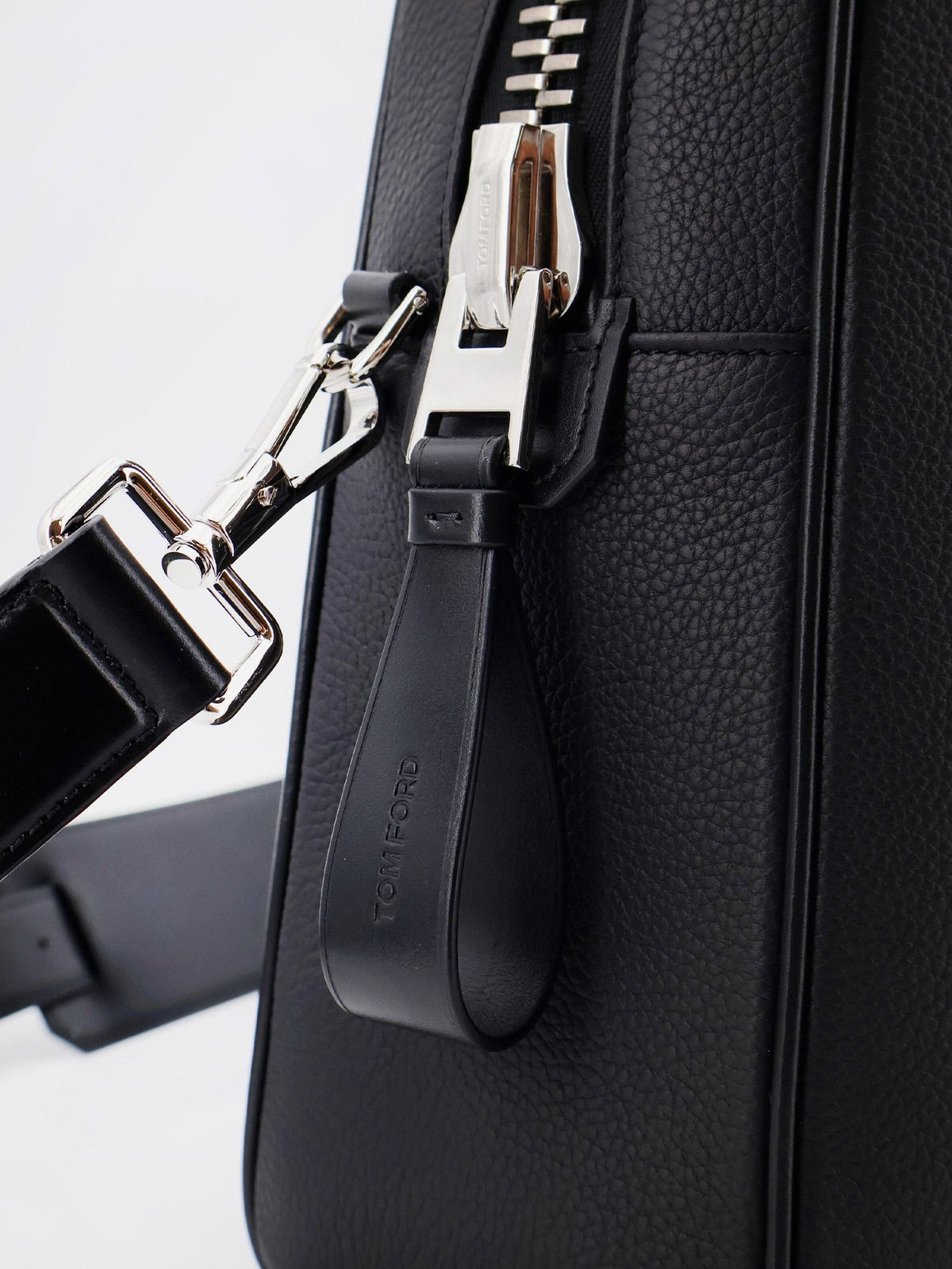 Tom Ford Men's Leather Work Bag Black