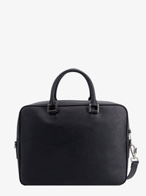 Kiton Men's Leather Work Bag Black