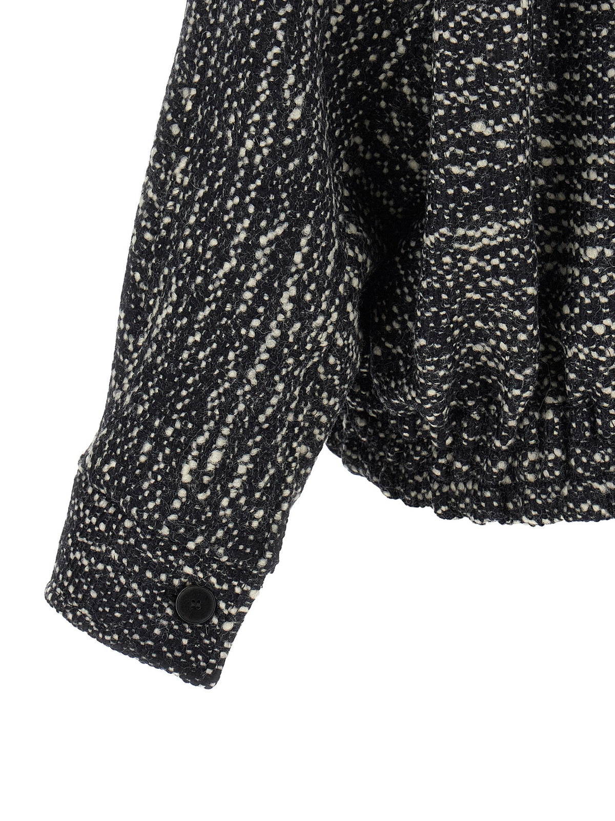 DARKPARK Lee Bouclé Wool Bomber Jacket White