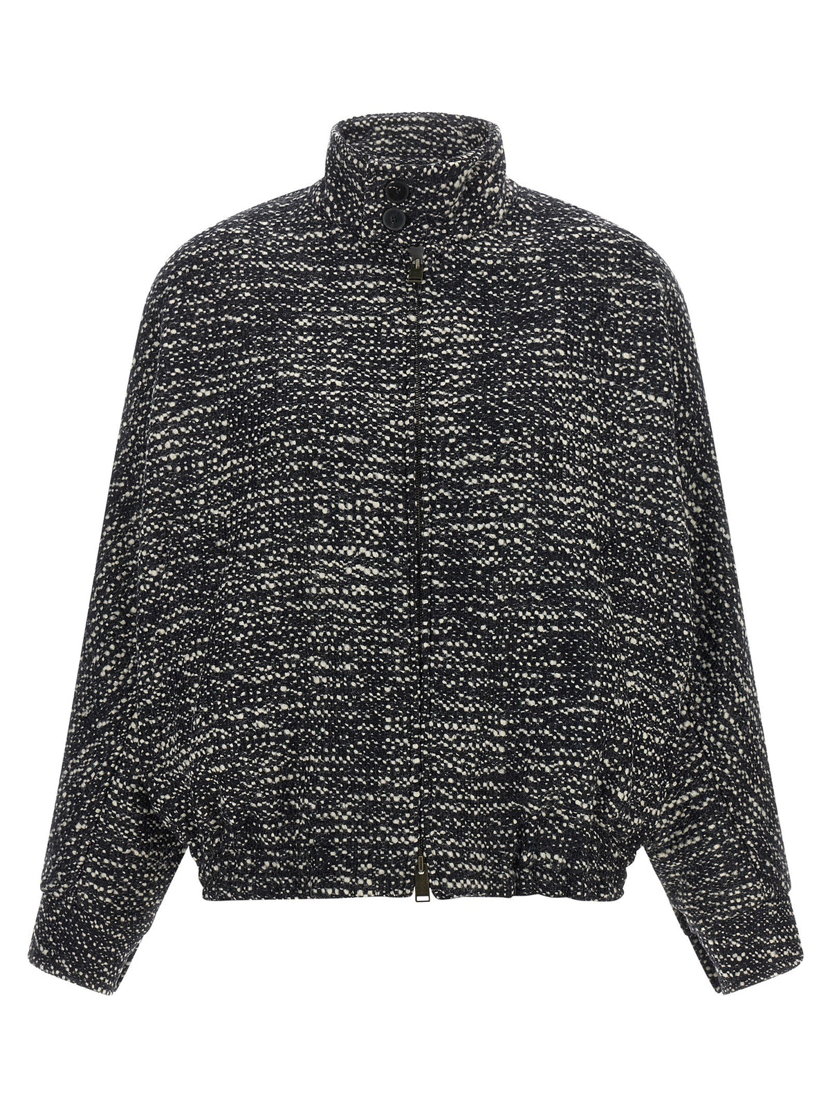 DARKPARK Lee Bouclé Wool Bomber Jacket White