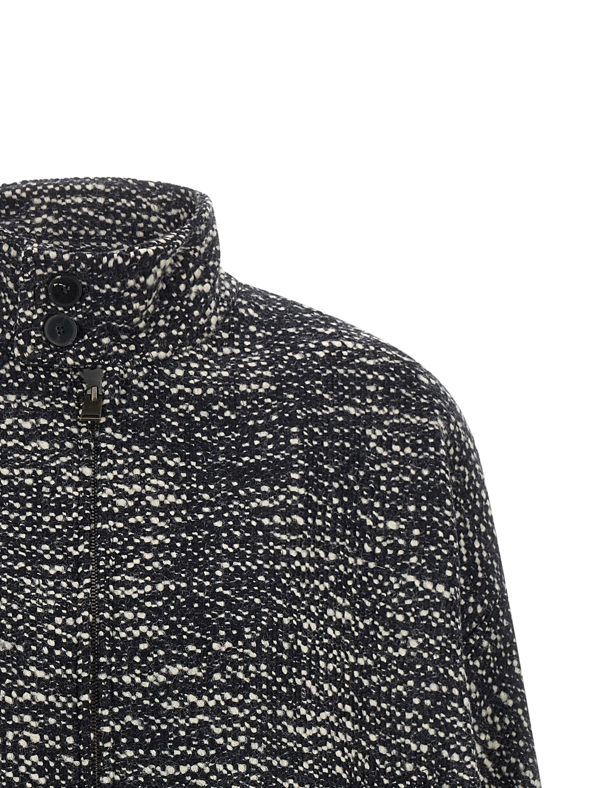 DARKPARK Lee Bouclé Wool Bomber Jacket White