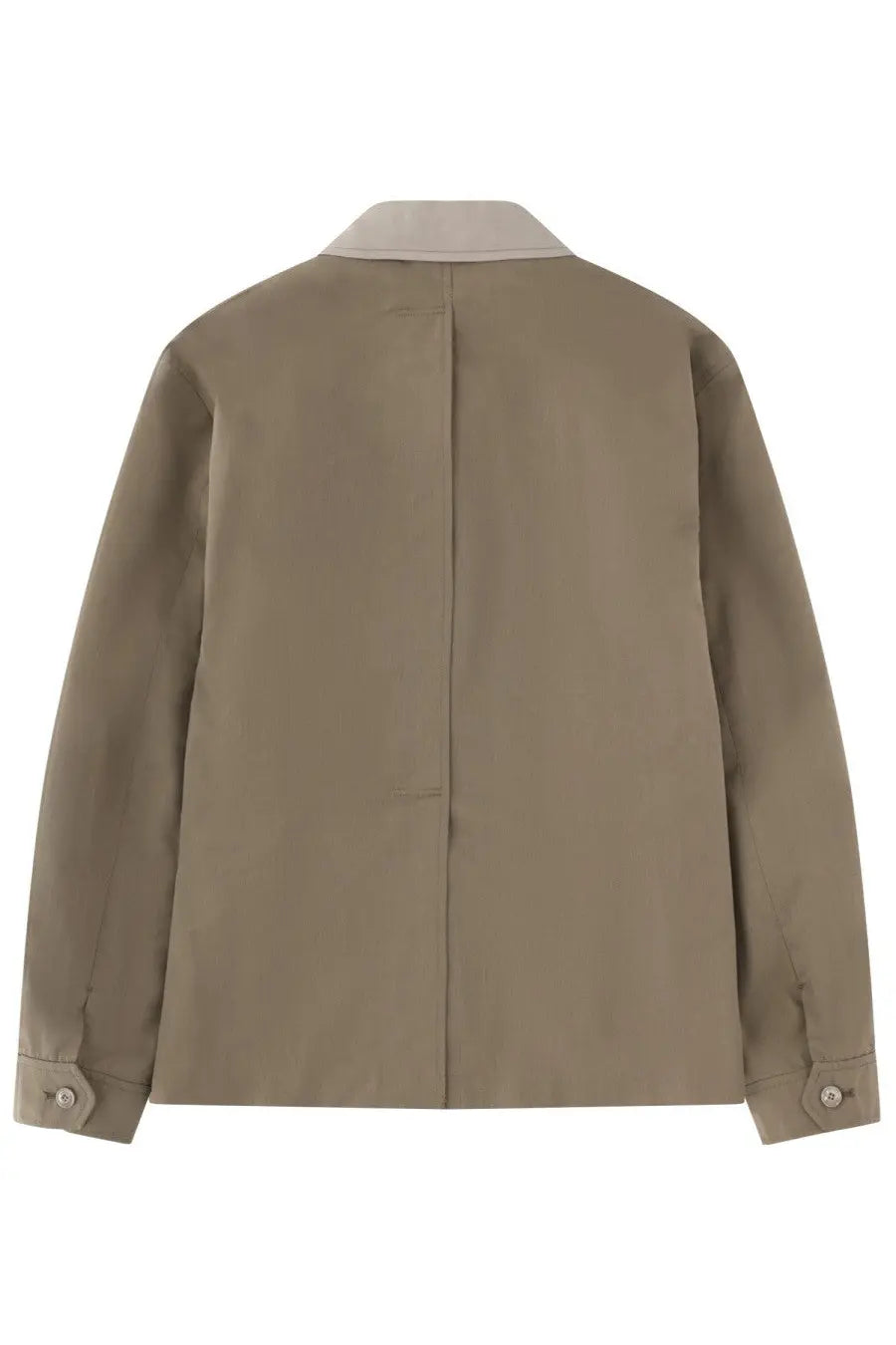 Our Legacy men’s beige cotton blazer jacket with a contrasting light beige collar and buttoned cuffs