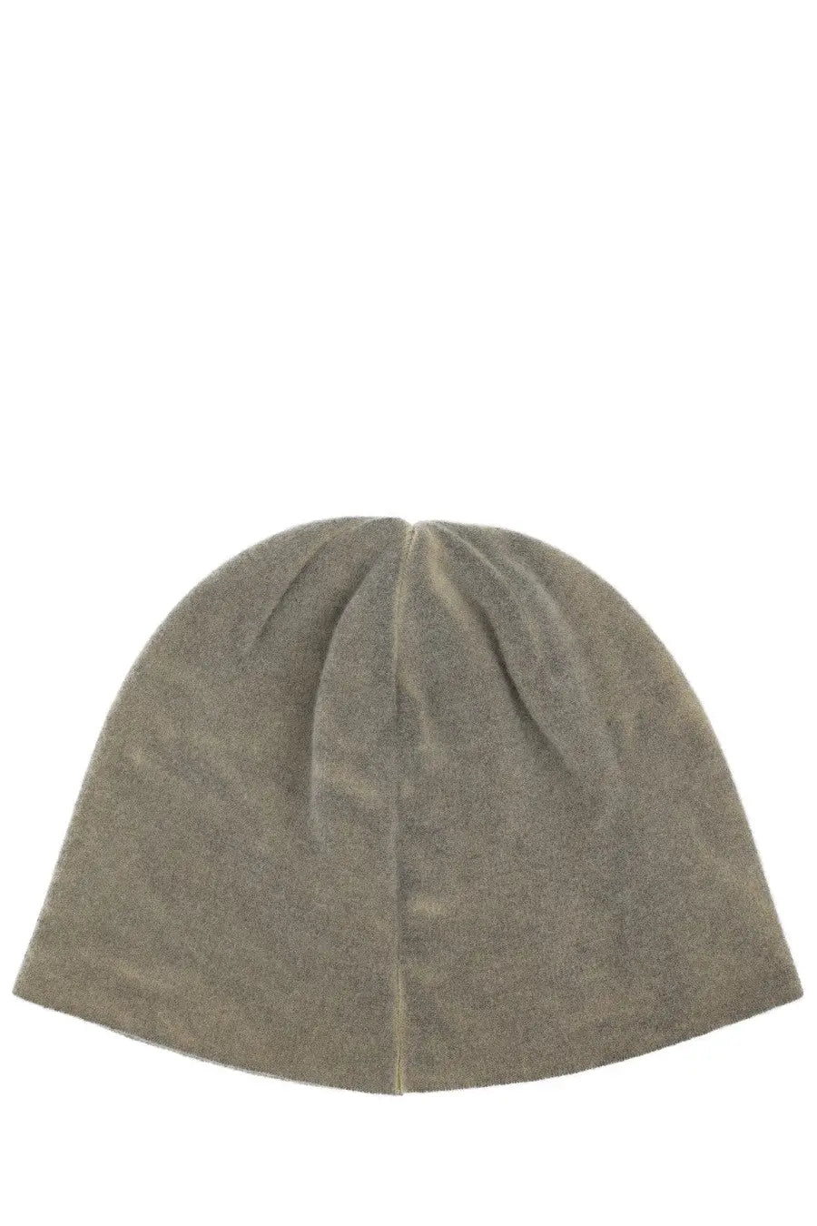 Our Legacy men’s cap green soft muted olive-green beanie made of textured fabric with subtle vertical seams