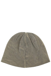 Our Legacy men’s cap green soft muted olive-green beanie made of textured fabric with subtle vertical seams