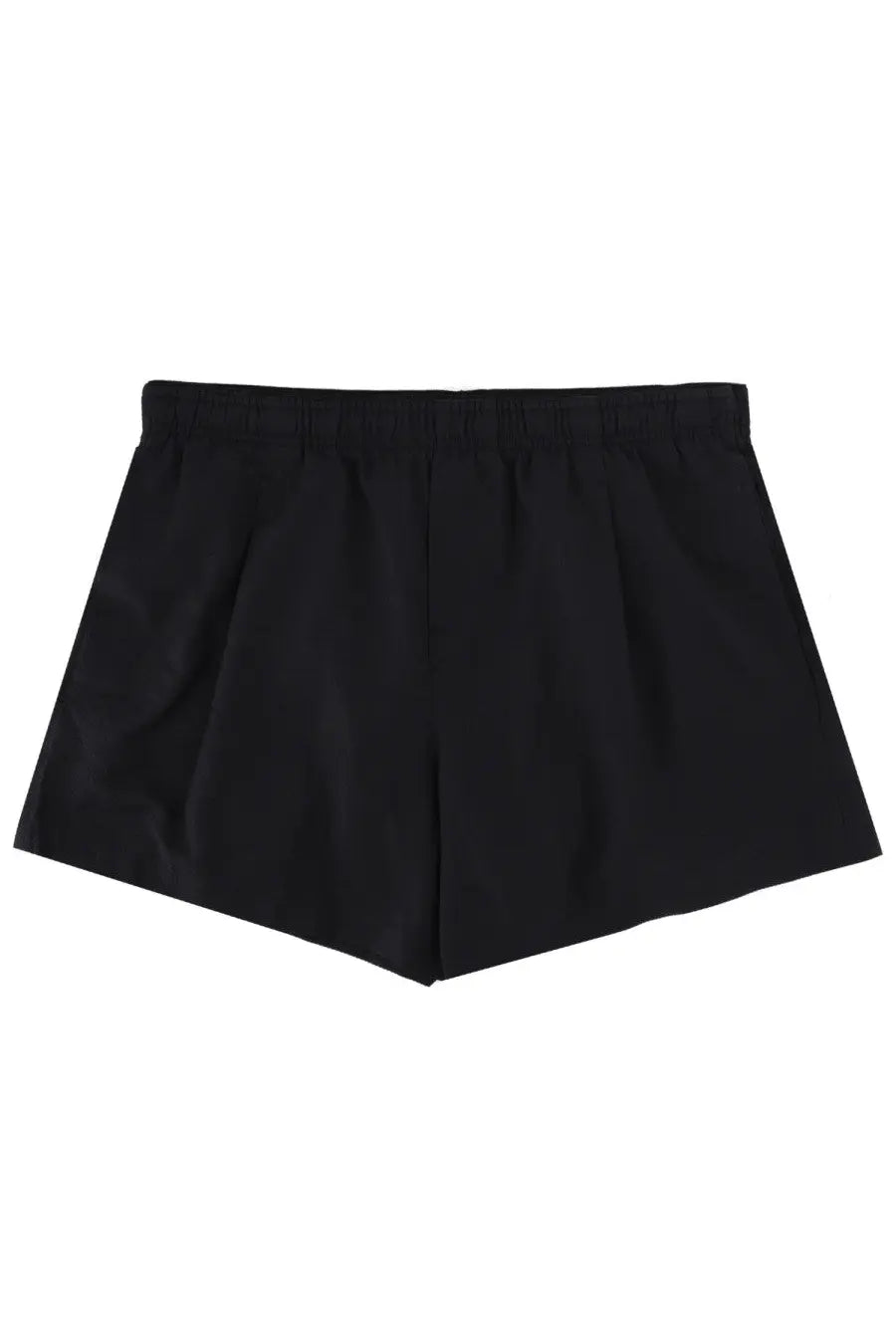 Our Legacy men’s costume da bagno black high waisted shorts with elastic waistband in smooth mixed cotton fabric