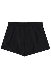 Our Legacy men’s costume da bagno black high waisted shorts with elastic waistband in smooth mixed cotton fabric