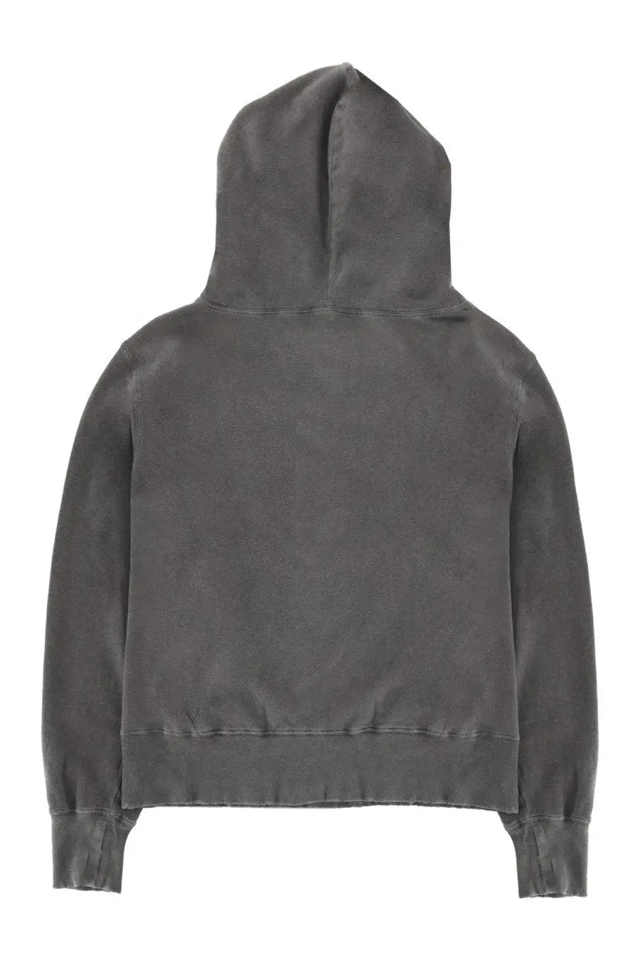 Our legacy men’s felpa relic grey hoodie is a dark gray relaxed fit with ribbed cuffs and a slightly faded look