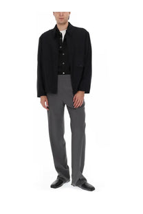 Our Legacy men’s giacca evolved black oversized blazer with relaxed fit and subtle button detailing