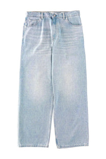 Our Legacy men’s jeans vast cut blue light-wash denim with relaxed wide-leg cut and classic five-pocket design