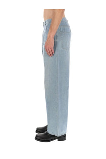 Our Legacy men’s jeans vast cut blue light-wash denim with straight-leg cut and classic five-pocket design