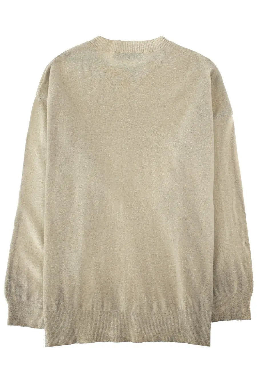 Our legacy men’s maglia slant knit beige sweater with round neckline ribbed cuffs in beige knit material