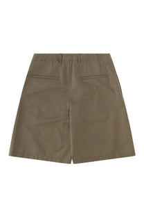 Our legacy men’s shorts bridge green back view khaki durable fabric straight-leg with two rear pockets and belt loops