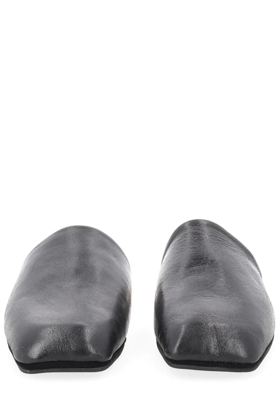 Our Legacy men’s slipper cigar black black leather mules with sleek minimalist design and square toe