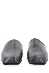Our Legacy men’s slipper cigar black black leather mules with sleek minimalist design and square toe