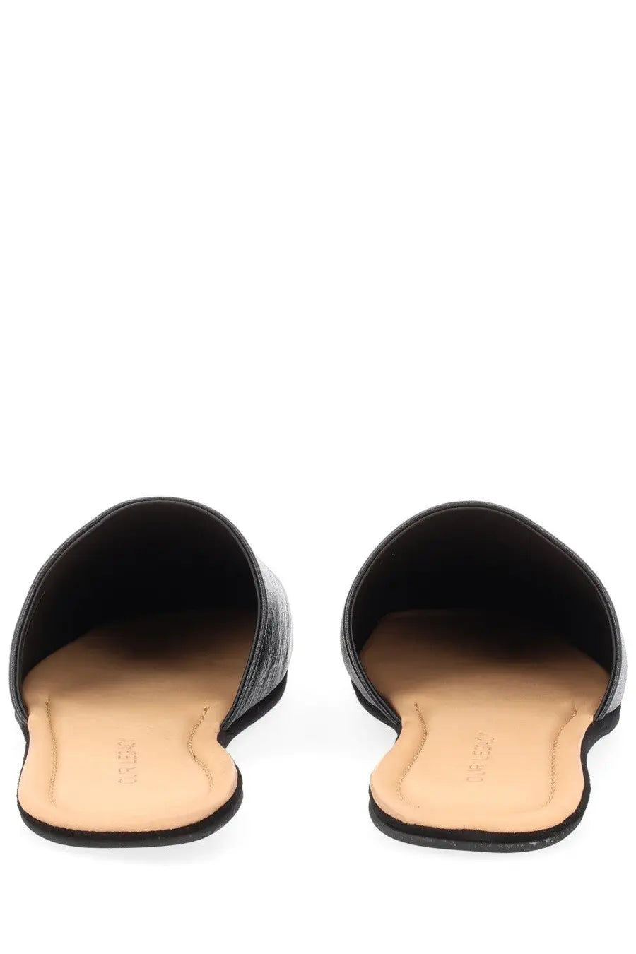 Our legacy men’s slipper cigar black black leather mules with sleek minimalist design and tan insole