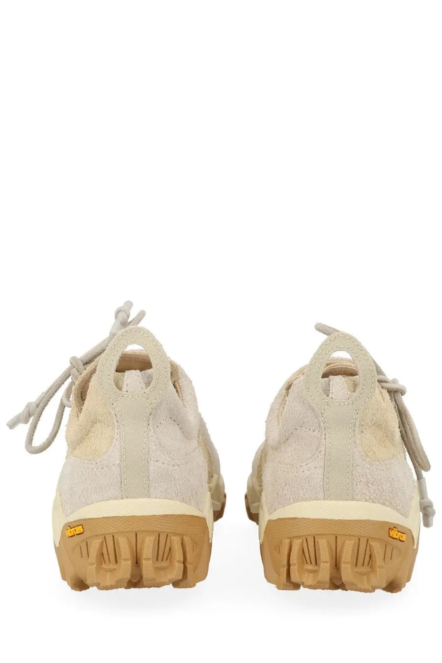 Our Legacy men’s sneaker Gabe beige hiking shoe in beige suede and mesh with tan vibram rubber sole