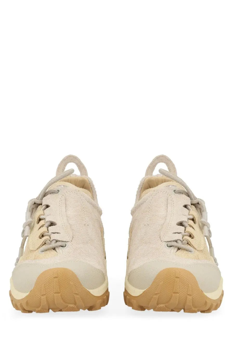 Our Legacy men’s sneaker Gabe beige in beige suede with tan rubber soles and matching laces