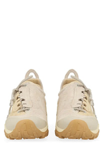 Our Legacy men’s sneaker Gabe beige in beige suede with tan rubber soles and matching laces