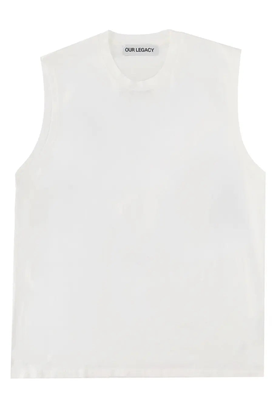 Our Legacy men’s tank top breathe white sleeveless top with minimalist design and soft breathable fabric