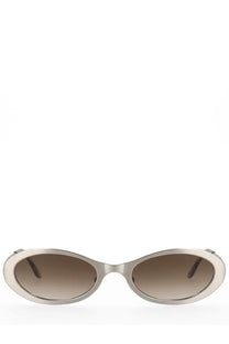 Our Legacy unisex sunglasses tad silver with silver oval frames and gradient brown lenses